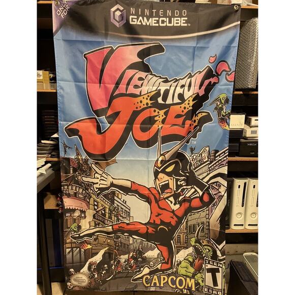 Viewtiful Joe 5ft Flag Nintendo Gamecube 2003 Banner Poster Capcom NGC